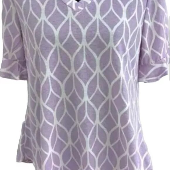 Flirty lilac tunic top with ruffle sleeve size Small/Medium - Picture 3 of 3